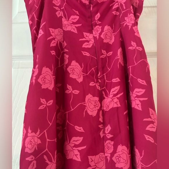 Shades of Rose Floral Asymmetrical Midi Dress NWT - Picture 3 of 4
